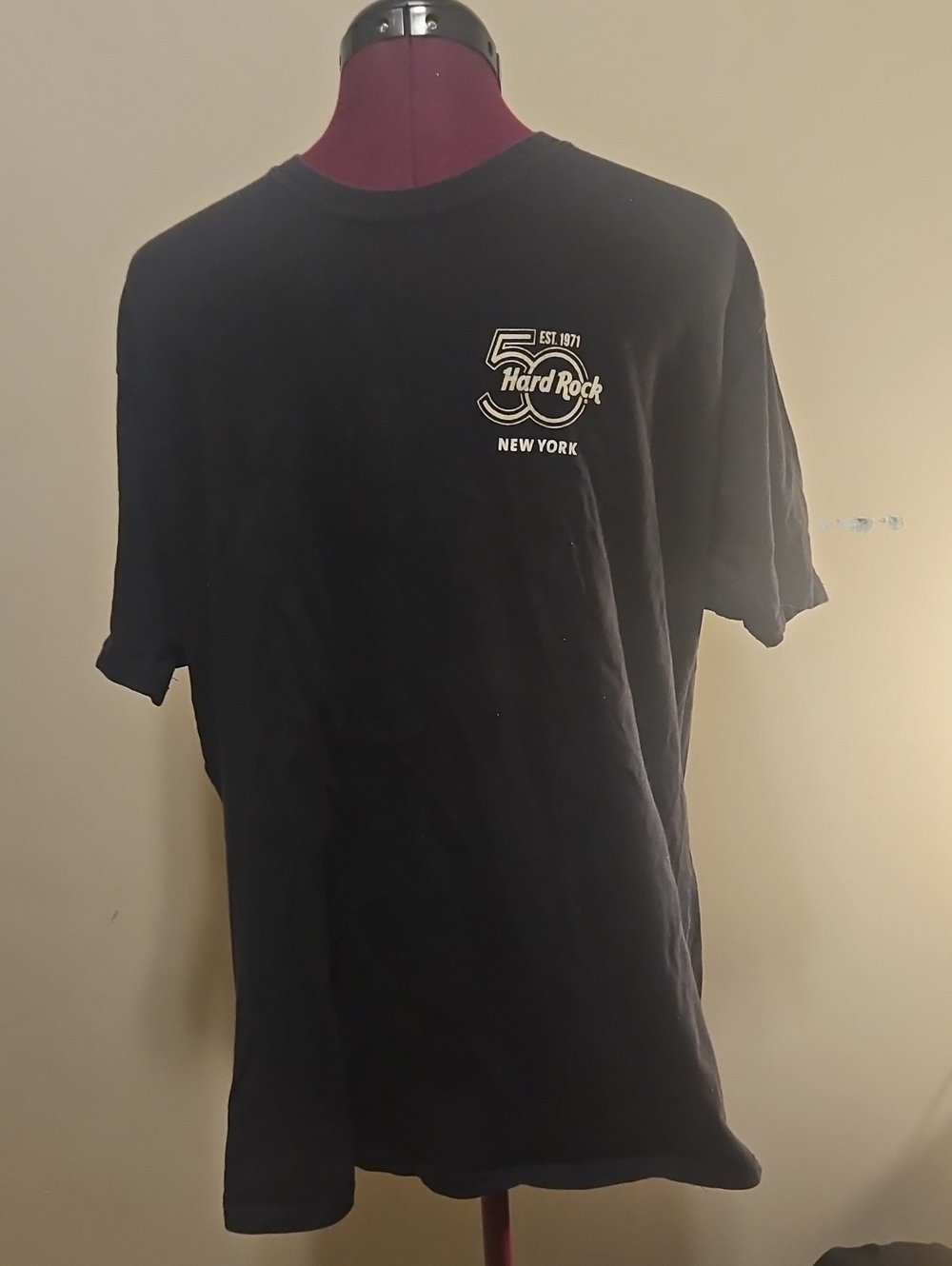 Hard Rock Cafe Black New York 50th Logo Short Sleeve Tee